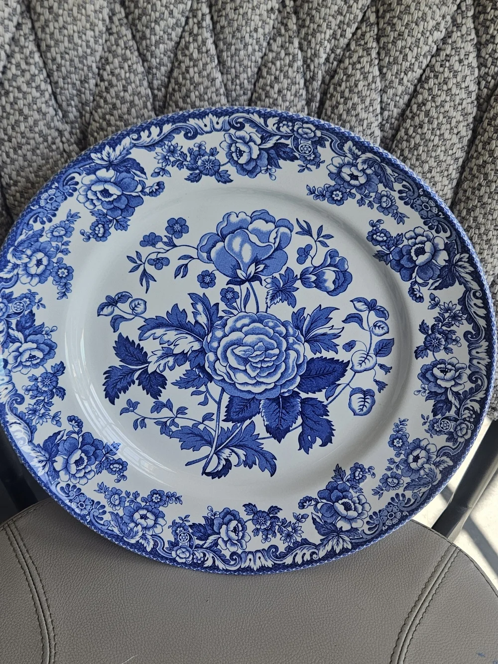 Spode Blue and White Floral Oval Serving Platter